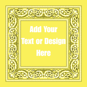 Yellow Value Classic Open Center Paisley Imported 100% Cotton, 22" x 22", 1 piece