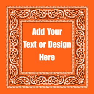 Orange Value Classic Open Center Paisley Imported 100% Cotton, 22" x 22", 1 piece