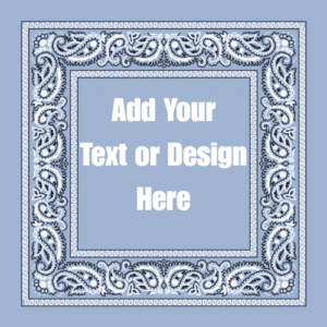 Light Blue Value Classic Open Center Paisley Imported 100% Cotton, 22" x 22", 1 piece