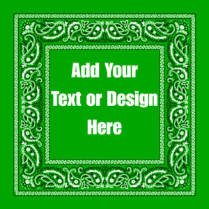 Kelly Green Value Classic Open Center Paisley Imported 100% Cotton, 22" x 22", 1 piece