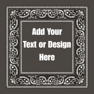 Dark Grey Value Classic Open Center Paisley Imported 100% Cotton, 22" x 22", 1 piece