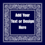 Navy Blue Open Center Paisley Bandana - Single Piece 22x22