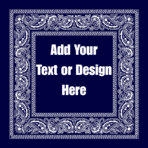 Navy Blue Open Center Paisley Bandana - Single Piece 22x22