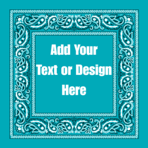 Turquoise Value Classic Open Center Paisley Imported 100% Cotton, 22" x 22", 1 piece