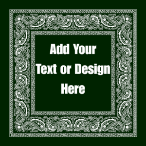 Hunter Green Value Classic Open Center Paisley Imported 100% Cotton, 22" x 22", 1 piece