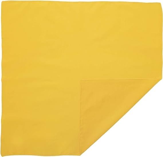 Custom Solid Color Bandana, Imported, 100% Cotton, Gold, 22" x 22" - Image 2