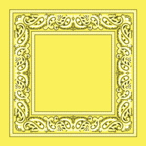 Light Yellow Value Classic Open Center Paisley Imported 100% Cotton, 22" x 22", 1 piece