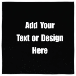 Custom Solid Color Bandana, Imported, 100% Cotton, Black, 22" x 22"