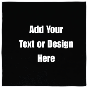 Custom Solid Color Bandana, Imported, 100% Cotton, Black, 22" x 22"