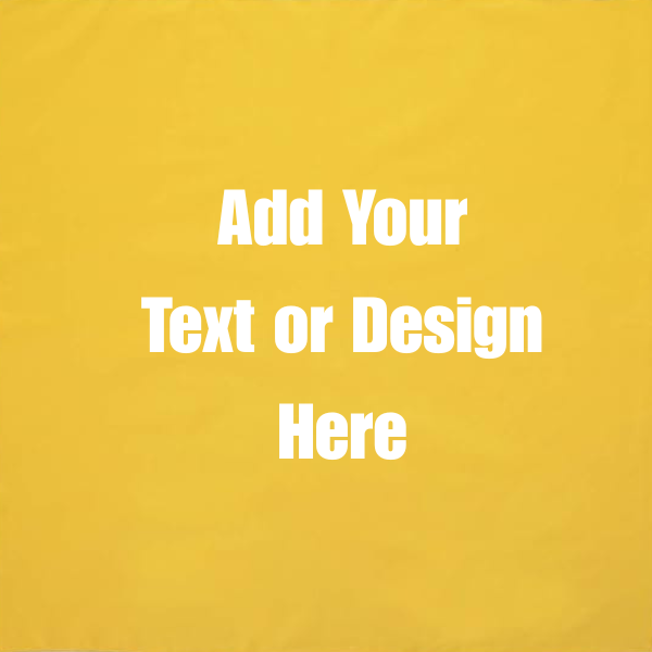 Custom Solid Color Bandana, Imported, 100% Cotton, Gold, 22" x 22"