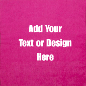 Custom Solid Color Bandana, Imported, 100% Cotton, Hot Pink, 22" x 22"