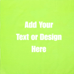 Custom Solid Color Bandana, Imported, 100% Cotton, NEON Green, 22" x 22"