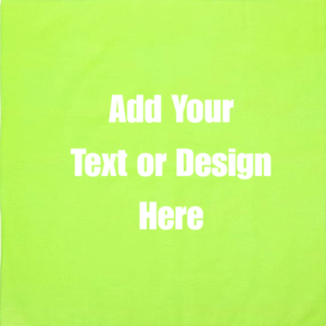 Custom Solid Color Bandana, Imported, 100% Cotton, NEON Green, 22" x 22"