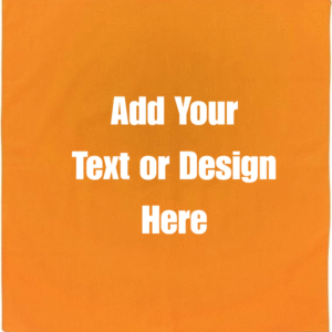 Custom Solid Color Bandana, Imported, 100% Cotton, NEON Orange, 22" x 22"