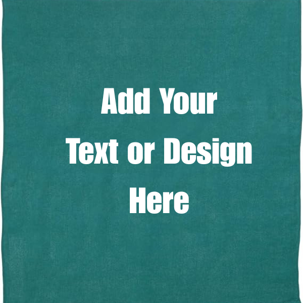 Custom Solid Color Bandana, Imported, 100% Cotton, Teal, 22" x 22"