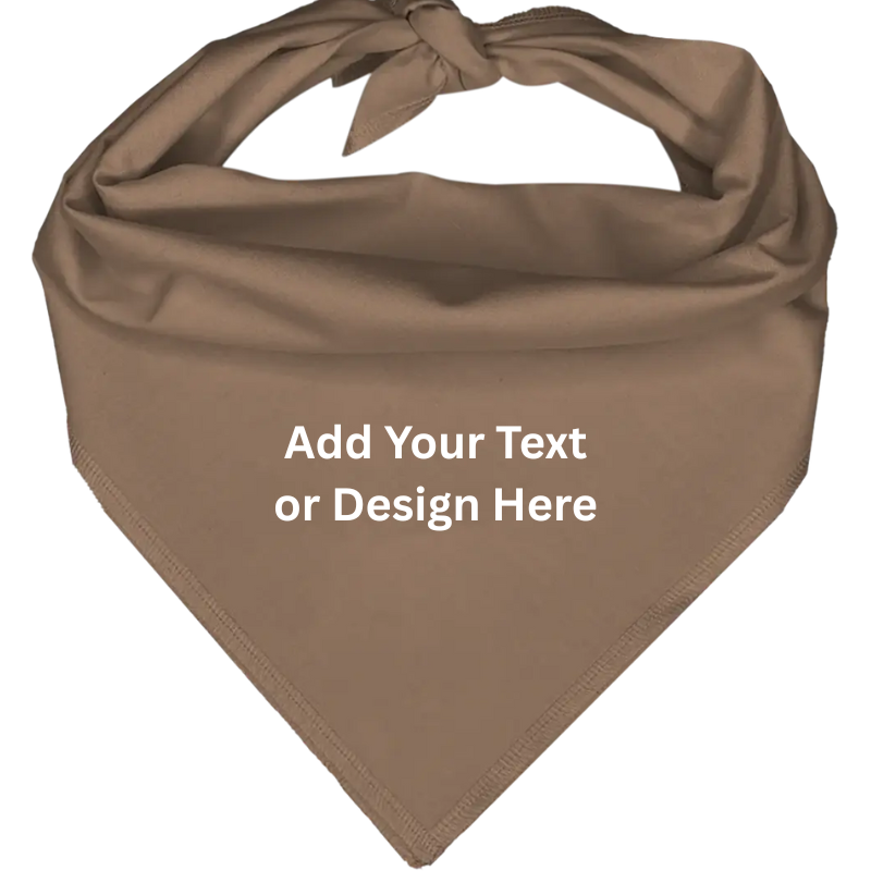 Custom Triangle Solid Bandana, 22X 30X 22, 1Pc, Khaki,