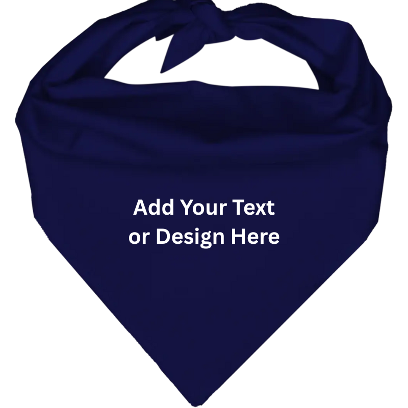Custom Triangle Solid Bandana, 22X 30X 22, 1Pc, Navy Blue,