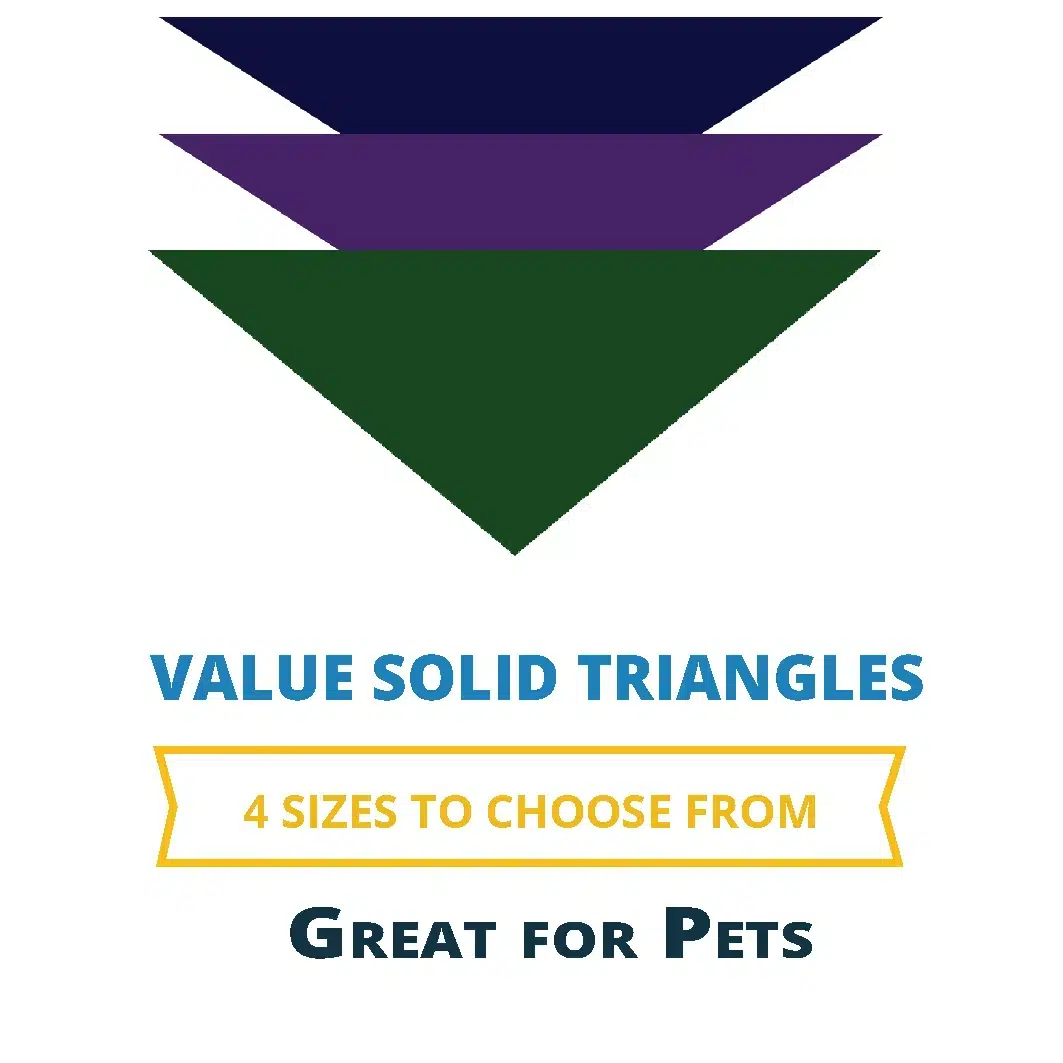 Pet Triangle Solid Bandana, Imported, 100% Cotton